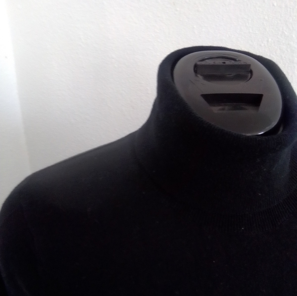 Woman's Gap Silk Blend Turtleneck Pullover Black Large